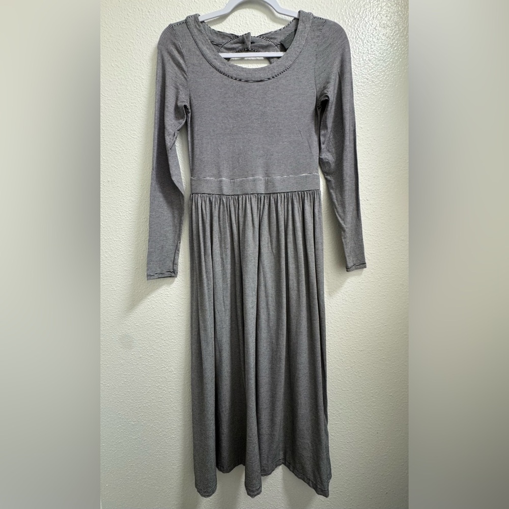 Sunday in Brooklyn Anthropologie Striped Maxi Dress Button Keyhole Zipper Small